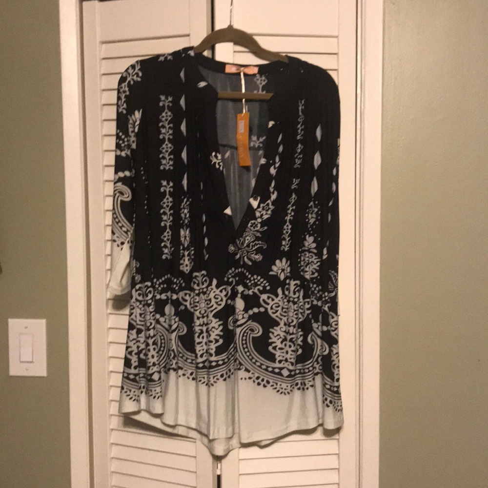 Black and white blouse